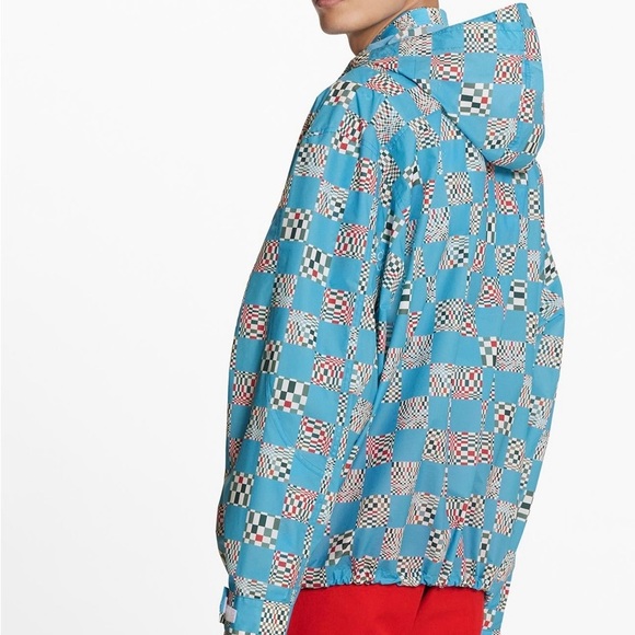 BRAND NEW Louis Vuitton Virgil Abloh Distorted Damier Blue Hooded Parka Jacket - Picture 3 of 5